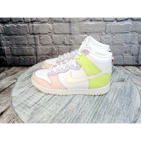 Nike Dunk High White/Cashmere- LT Lemon Twist Women Size 8 New with Box - Picture 4 of 10